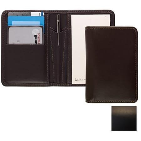 Card Note Case With Pen Black